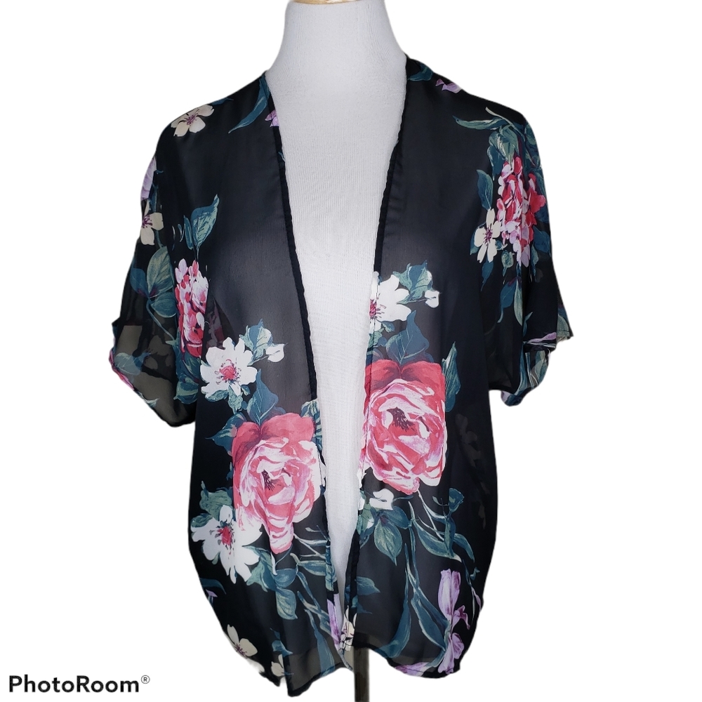 Joe Boxer Sheer Floral Kimono Size Small
